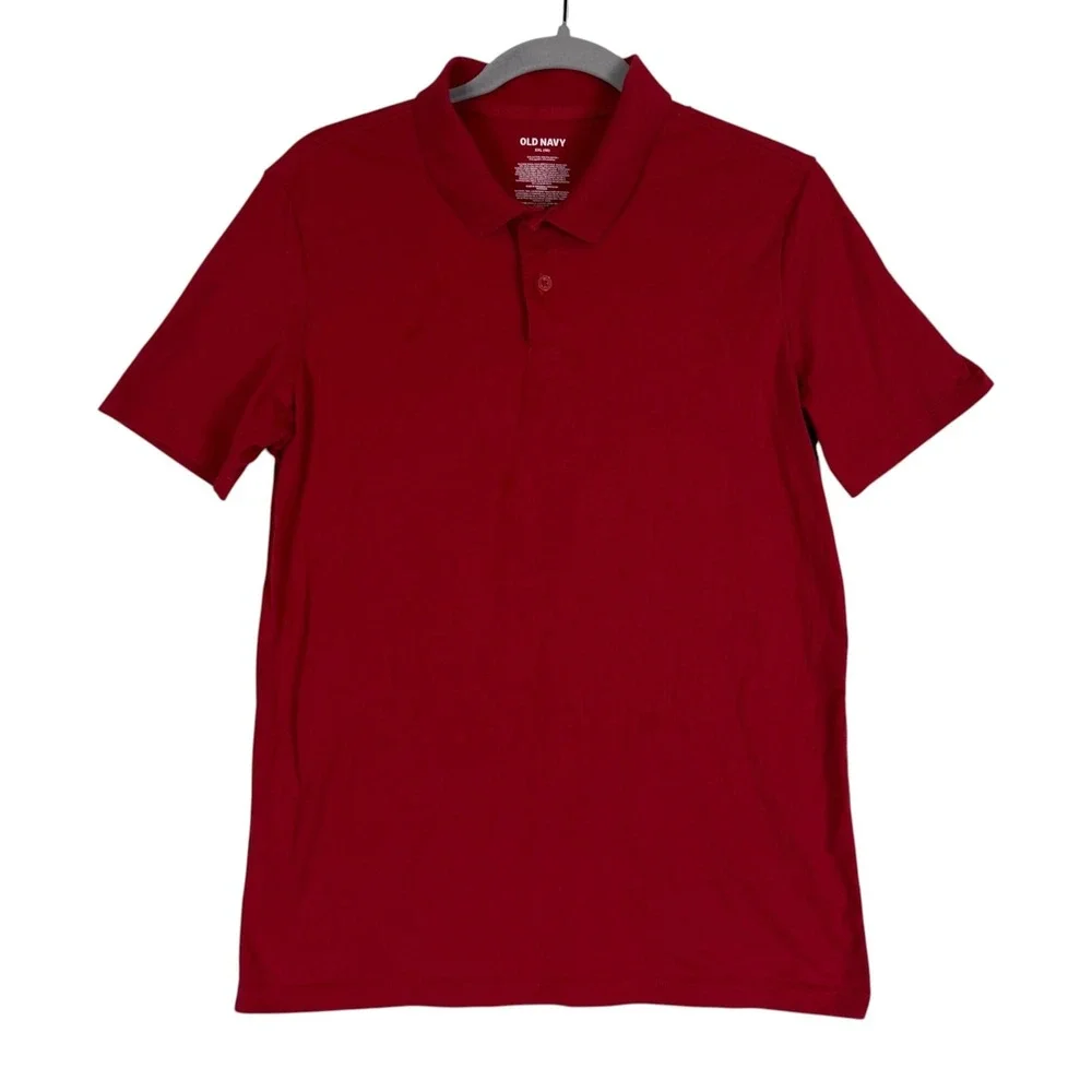 Old Navy Polo Shirt Boys 18 Red Uniform Jersey Knit Short Sleeve Schoolwear